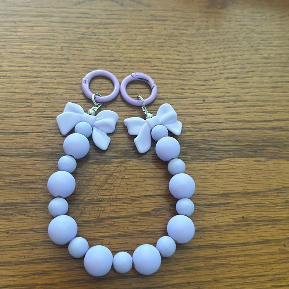 Beaded charm keychain